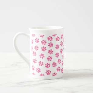 Doodle Paws, Dog Paws, Pink Paws Bone China Mug