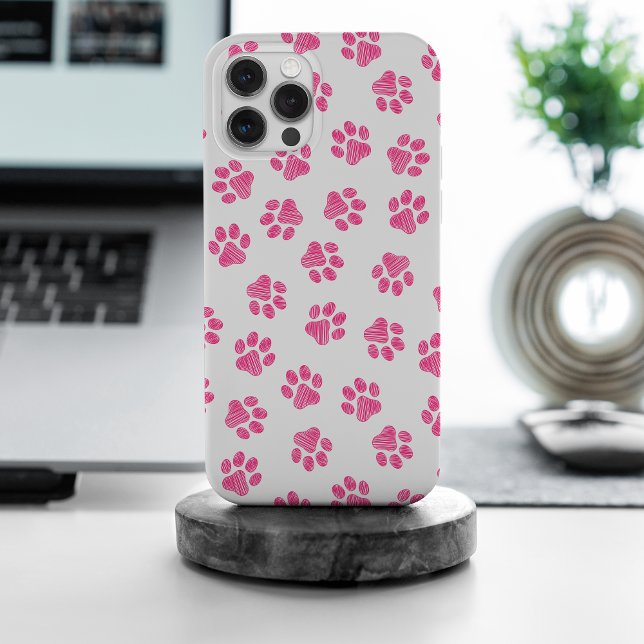 Doodle Paws, Dog Paws, Pink Paws Case-Mate iPhone Case (Creator Uploaded)