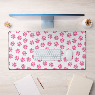 Doodle Paws, Dog Paws, Pink Paws Desk Mat