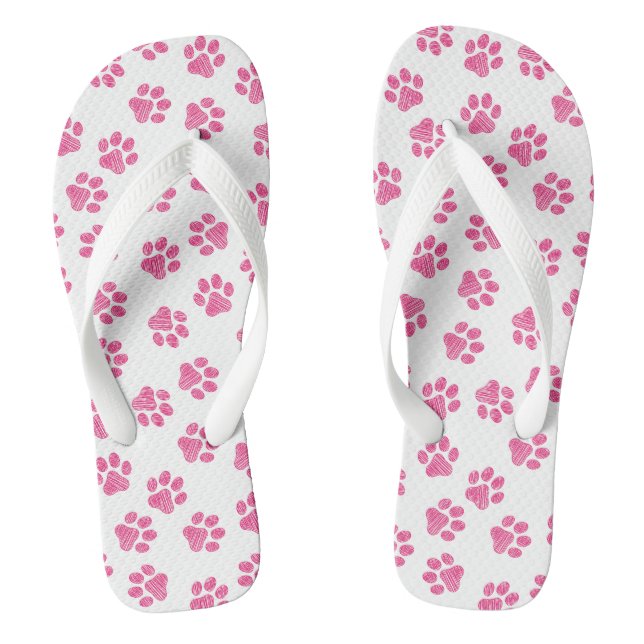 Doodle Paws, Dog Paws, Pink Paws Jandals (Footbed)