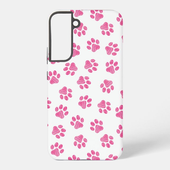 Doodle Paws, Dog Paws, Pink Paws Samsung Galaxy S22+ Case (Back)