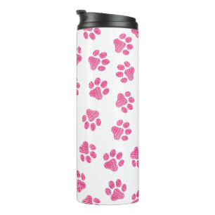 Doodle Paws, Dog Paws, Pink Paws Thermal Tumbler