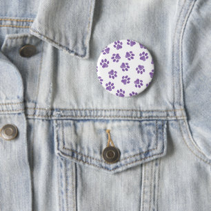 Doodle Paws, Dog Paws, Purple Paws 6 Cm Round Badge
