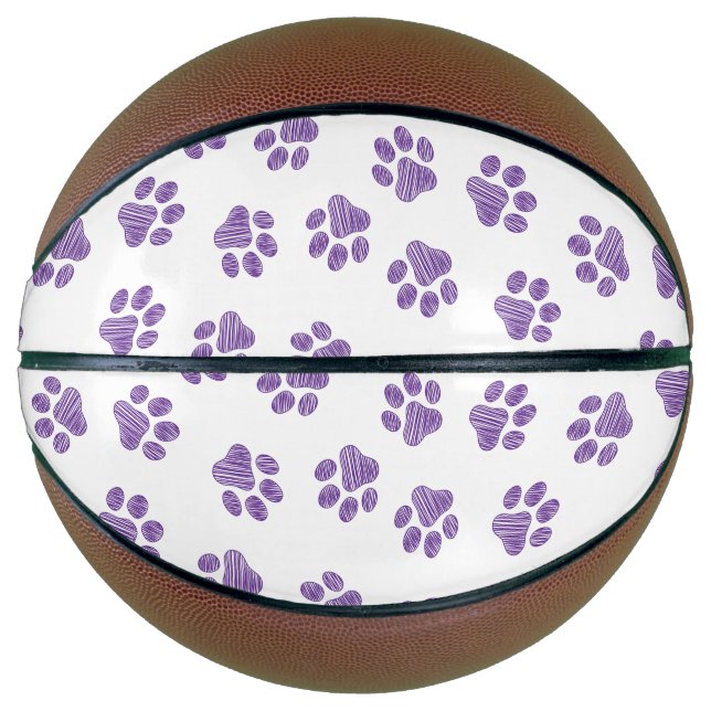 Doodle Paws, Dog Paws, Purple Paws Basketball (Front)