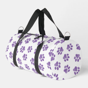 Doodle Paws, Dog Paws, Purple Paws Duffle Bag