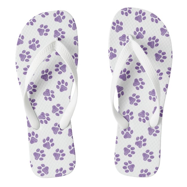 Doodle Paws, Dog Paws, Purple Paws Jandals (Footbed)