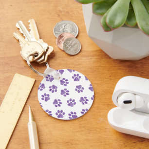 Doodle Paws, Dog Paws, Purple Paws Key Ring