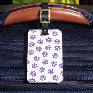 Doodle Paws, Dog Paws, Purple Paws Luggage Tag