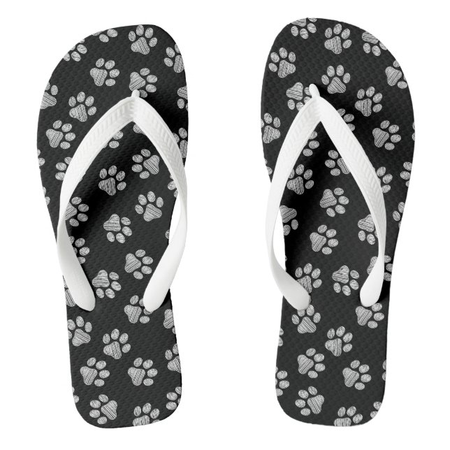 Doodle Paws, Dog Paws, White Paws Jandals (Footbed)
