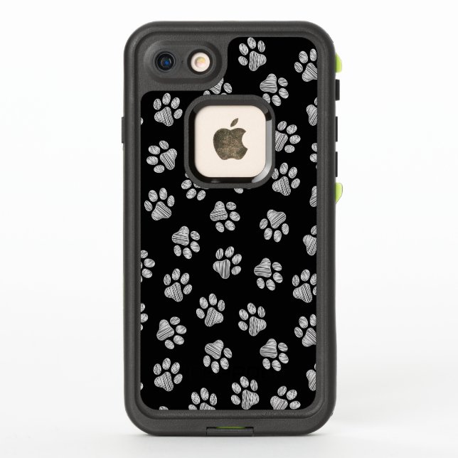 Doodle Paws, Dog Paws, White Paws LifeProof iPhone Case (Back)