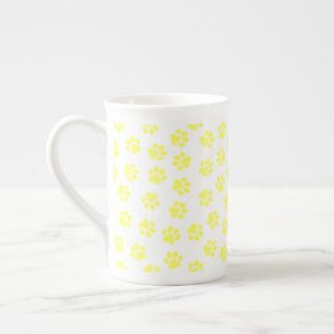 Doodle Paws, Dog Paws, Yellow Paws Bone China Mug