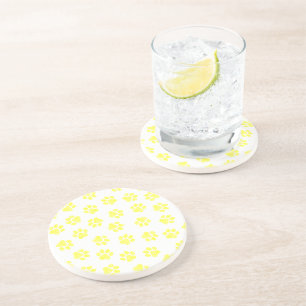 Doodle Paws, Dog Paws, Yellow Paws Coaster