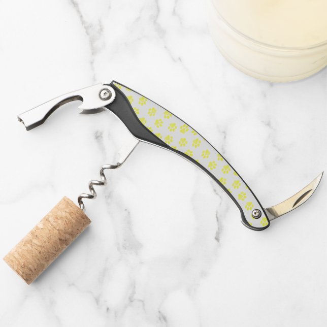 Doodle Paws, Dog Paws, Yellow Paws Corkscrew (Front)