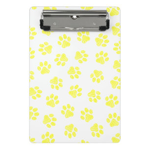 Doodle Paws, Dog Paws, Yellow Paws Mini Clipboard