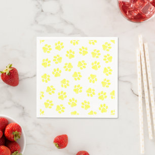 Doodle Paws, Dog Paws, Yellow Paws Napkin