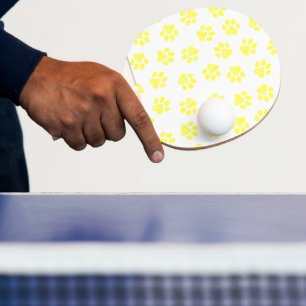 Doodle Paws, Dog Paws, Yellow Paws Ping Pong Paddle