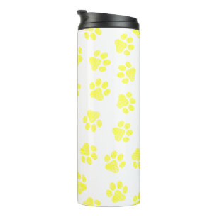 Doodle Paws, Dog Paws, Yellow Paws Thermal Tumbler