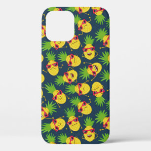 Doodle pineapples, hand drawn, summer pattern. iPhone 12 case
