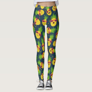 Doodle pineapples, hand drawn, summer pattern. leggings