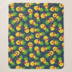 Doodle pineapples, hand drawn, summer pattern. sherpa blanket