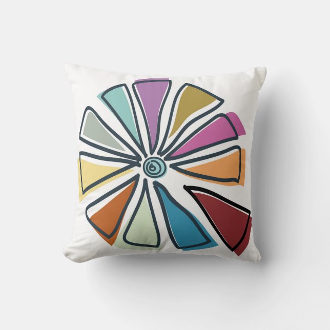 doodle pizza slices cushion (Front)
