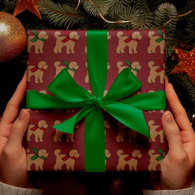 Doodle Puppy Dog Christmas Holiday Wrapping Paper (Fun gift wrap!)