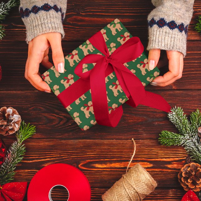 Doodle Puppy Dog Christmas Holiday Wrapping Paper (Festive and fun!)