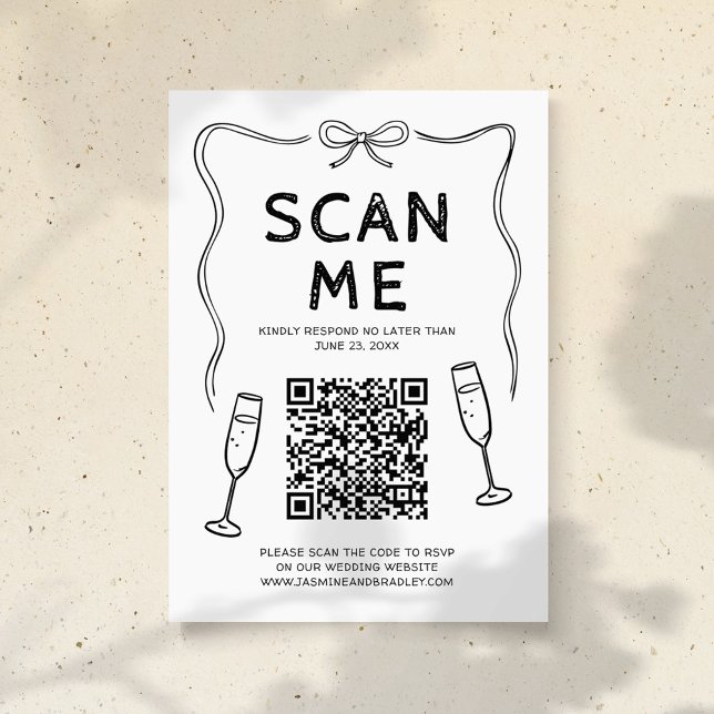 Doodle QR Code Wedding Enclosure Card (Creator Uploaded)