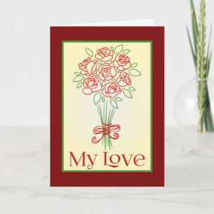 Doodle Rose Bouquet Card