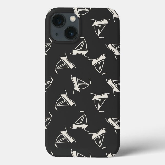 Doodle Sailboat Pattern Case-Mate iPhone Case (Back)