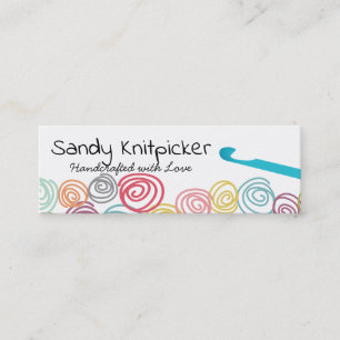 Doodle scribble yarn crochet hook business card