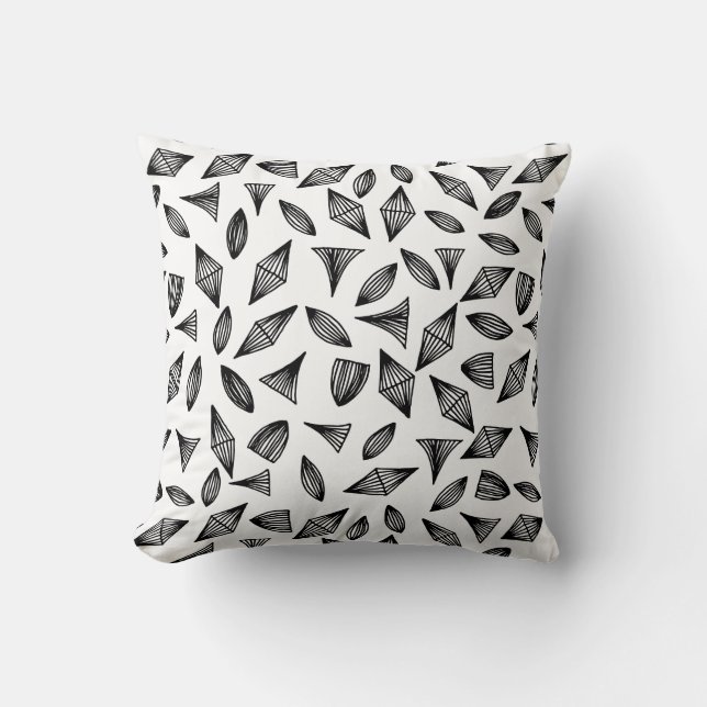 doodle shapes patterned pillow (Front)