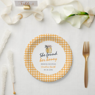 doodle She Found Her Honey bridal shower Paper Plate