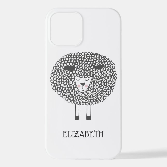 Doodle Sheep Personalised iPhone Case (Back)