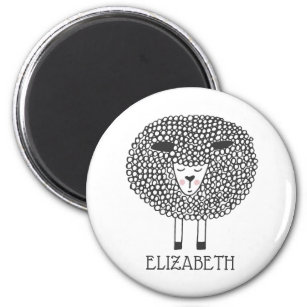 Doodle Sheep Personalised Magnet
