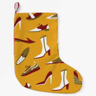 Doodle Shoes: Hand Drawn Seamless. Small Christmas Stocking