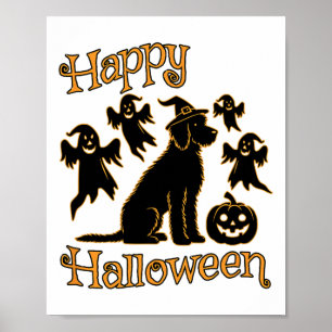 Doodle Silhouette Happy Halloween Poster