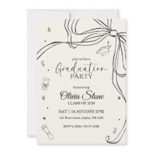 Doodle Style Senior Graduation Party Hand Drawn