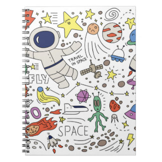 Doodle style, space theme illustration. notebook