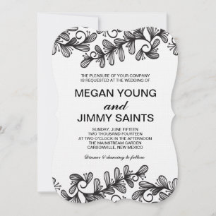 doodle swirl leaves invitation