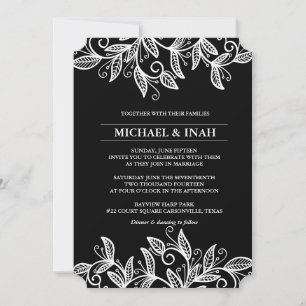 doodle swirl leaves invitation
