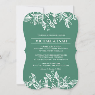 doodle swirl leaves invitation