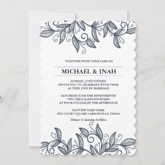 doodle swirl leaves invitation