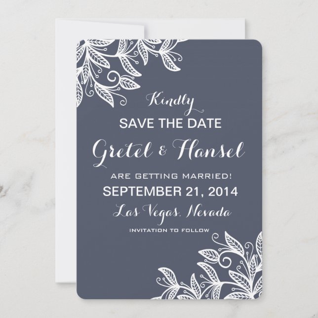 doodle swirl leaves save the date (Front)