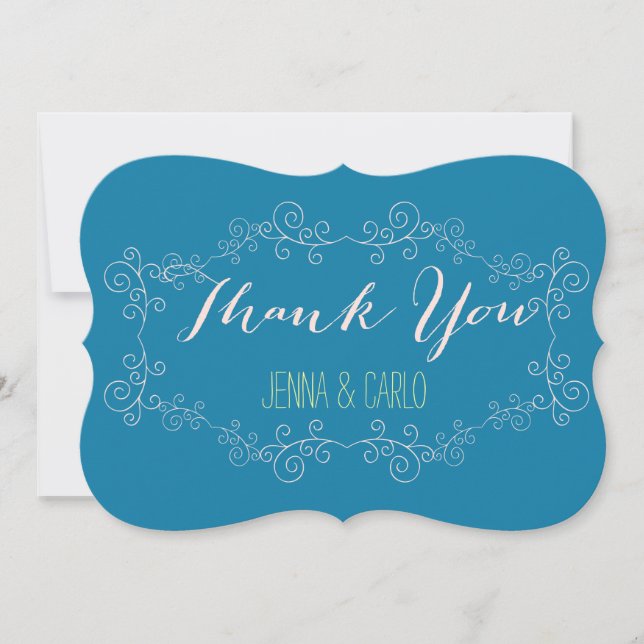 doodle swirl thank you card (Front)