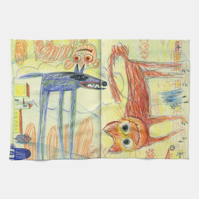 doodle tea towel (Horizontal)