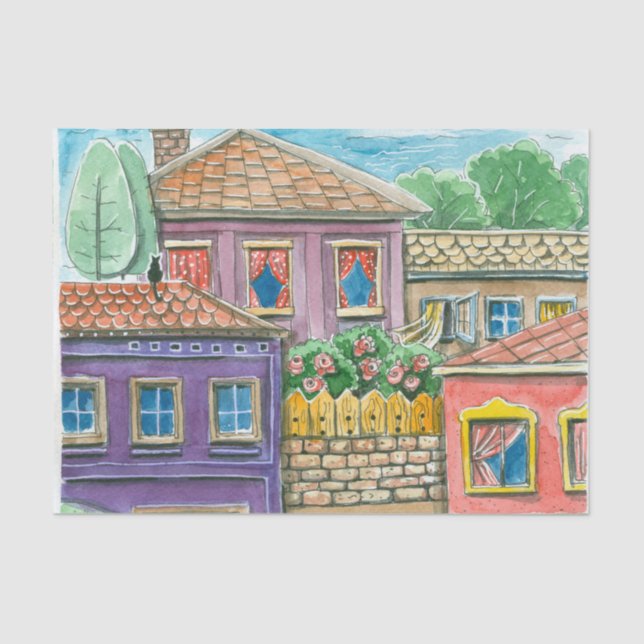 Doodle town tissue paper (Front)