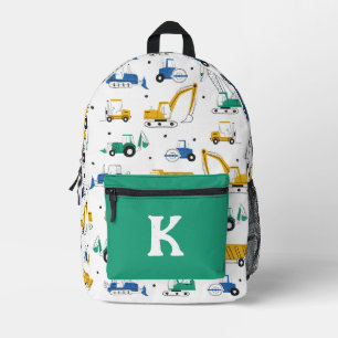 Doodle Transporation Trucks Printed Backpack