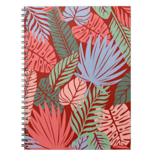 Doodle Tropical Leaves: Dark Hand-Drawn Notebook