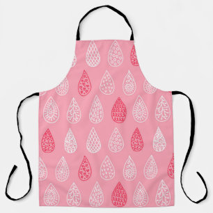 Doodle water drops: vintage pattern apron